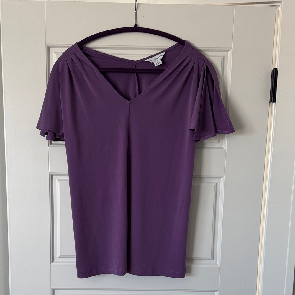 Liz Claiborne Deep Purple Short Sleeve Top